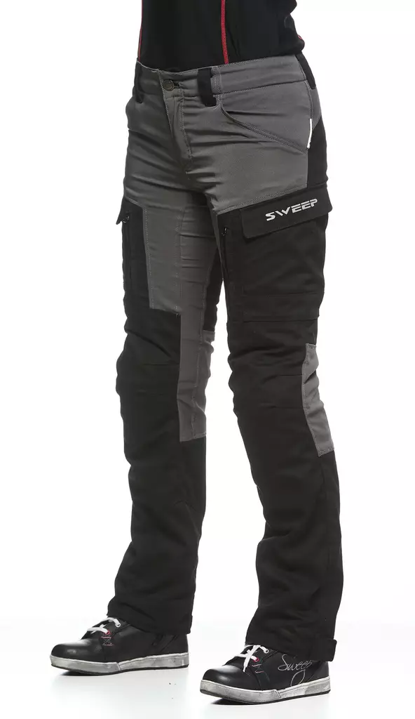 MC byxor Sweep Chief för damer, aramid, svart/grå - MC byxor - TTCHIFL-022 - 1