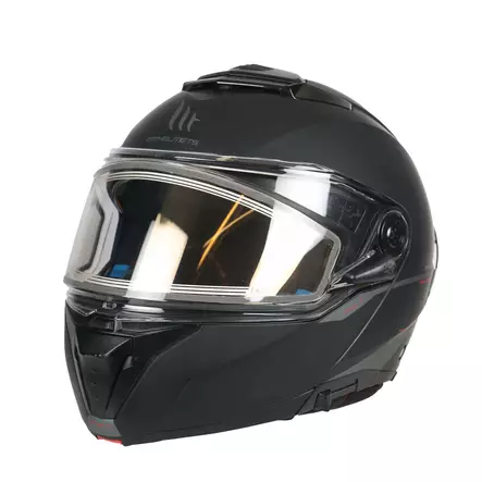 MT Atom 2 öppningsbar snöskoterhjälm med elvisir, matt svart - Snöskoterhjälmar - W1349000013 - 2