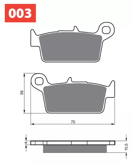 GOLDFREN Bromsbelägg 003 Ceramic Carbon K1 - Motocross bromsbelägg - 46-12-003 - 1