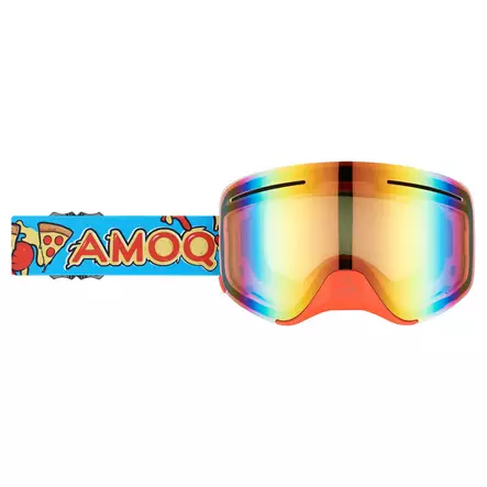 AMOQ Vision Vent+ Magnetic skoterglasögon, Pizza - röd spegel - Skoterglasögon - 645-23130303 - 1