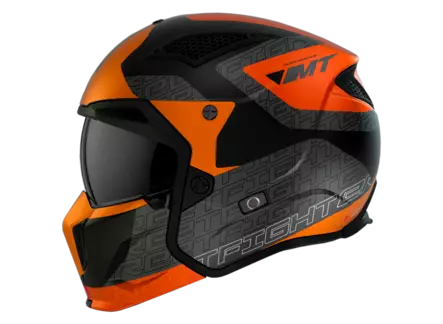 MT Streetfighter SV S hjÃ¤lm, Totem B4 matt grÃ¥/orange - MC öppningsbara och öppna hjälmar - 1327995143 - 2