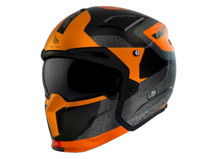 MT Streetfighter SV S hjÃ¤lm, Totem B4 matt grÃ¥/orange - MC öppningsbara och öppna hjälmar - 1327995143 - 1