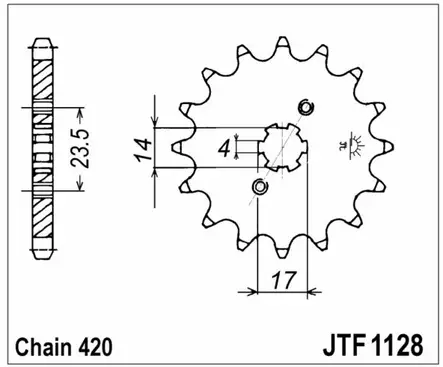 Tec-X Framdrev, 13 tänder (420), Derbi Senda 00- / Aprilia 06- / Gilera 03- - Framhjul - 27-0014-13 - 1