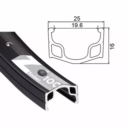 Fälg Alex 20" 20-406, Z1000, 36 hål, enkelbottnad, aluminium - Övriga fälgar - 62833 - 1
