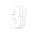 Blackbird siffror vit 3st/sats 13x7cm #3 - Motocross nummerdekaler - 381-5047-10-3 - 1