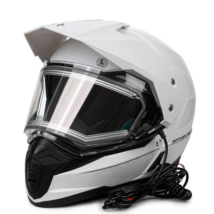 Skoterhjälm MT Duo Sport med elvisir, vit - MC öppningsbara och öppna hjälmar - W101515223 - 1