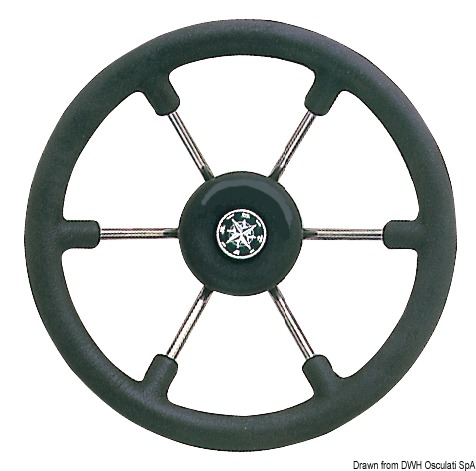 Osculati SS steering wheel black 340 mm - Rattar - M45-139-33 - 1