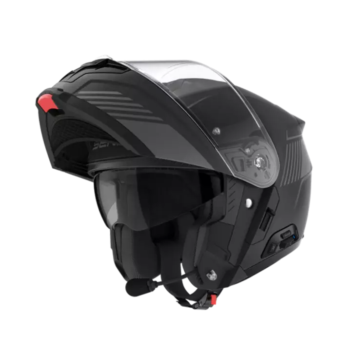 Sena Specter - Öppningsbar motorcykelhjälm med hjälmheadset, Mattsvart - MC öppningsbara och öppna hjälmar - 298-3-26103 - 1
