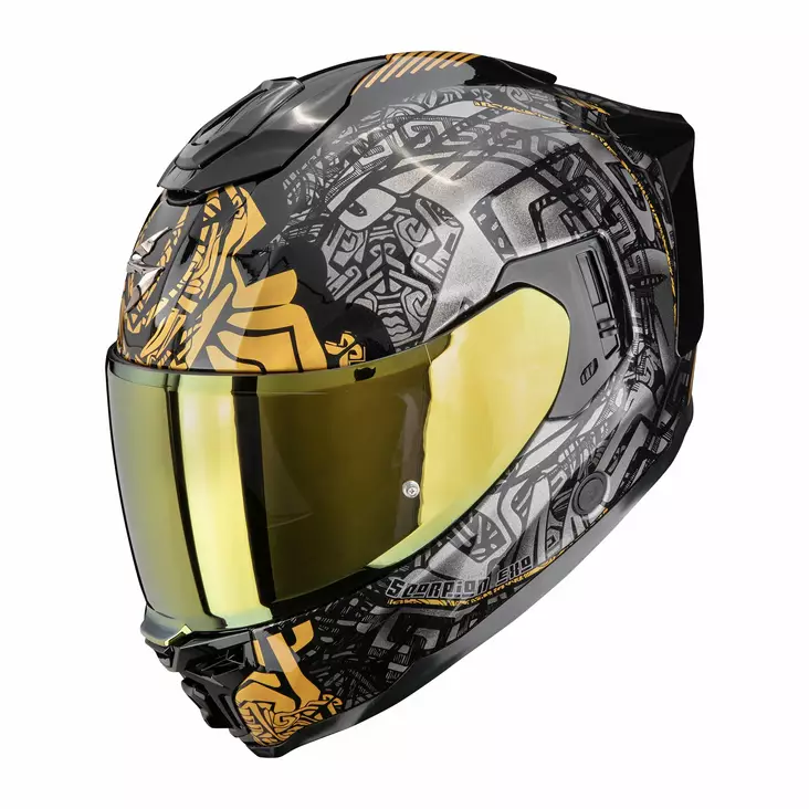 SCORPION hjälm EXO-1500 AIR APUS, svart/grå/guld - MC integralhjälmar - 649-26143 - 1