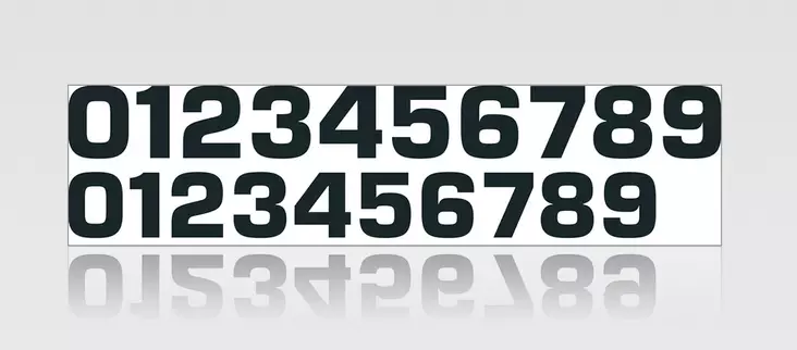 AIR Siffersats Nr 0-9 20cm gul 10-pack - Motocross nummerdekaler - 46-30-23 - 1