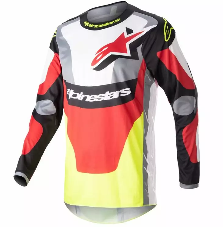 Alpinestars crosströja Fluid Agent Svart/Röd/Gul Fluo - Crosströjor - D437933 - 2