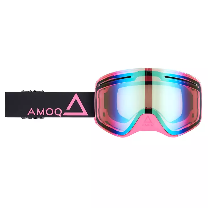 AMOQ Vision Vent+ Magnetic Goggles Black-Pink - Gold Mirror - Skoterglasögon - 645-23130323 - 1