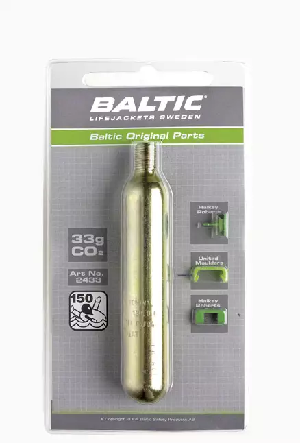 Baltic C02 patron 33g med säkerhetsstift - Reservdelar till räddningsvästar - 128-4-2433 - 1