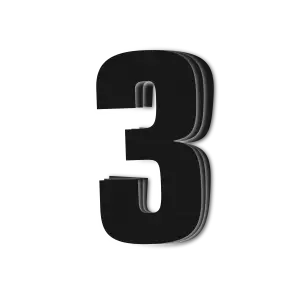 Blackbird siffror svart 3st/sats 16x7,5cm #3 - Motocross nummerdekaler - 381-5048-20-3 - 1