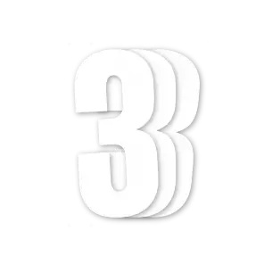 Blackbird siffror vit 3st/sats 13x7cm #3 - Motocross nummerdekaler - 381-5047-10-3 - 1