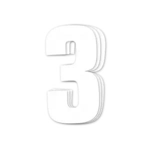 Blackbird siffror vit 3st/sats 16x7,5cm #3 - Motocross nummerdekaler - 381-5048-10-3 - 1