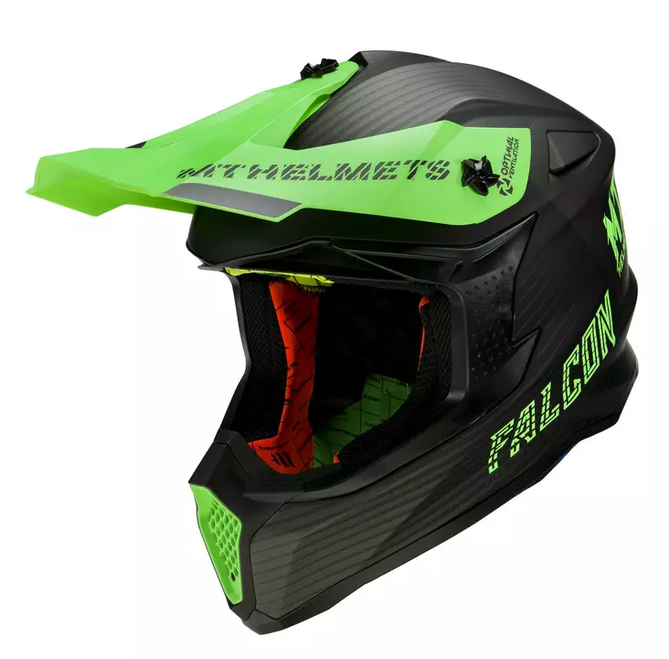 MT Falcon System D6 Matt Fluor Green - Crosshjälmar - 1119617363 - 1
