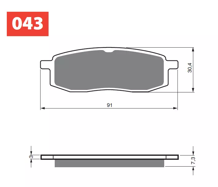 GOLDFREN Bromsbelägg 043 Ceramic Carbon AD - Motocross bromsbelägg - 46-12-043 - 1