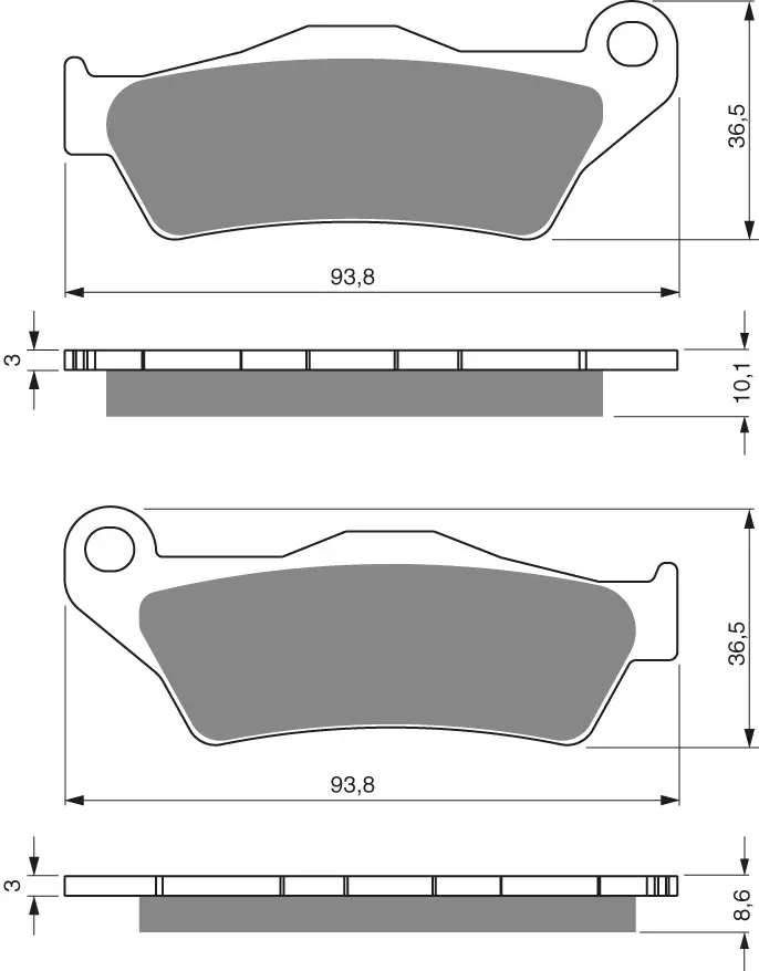 GOLDFREN Bromsbelägg 292 Ceramic Carbon S3 - Motocross bromsbelägg - 48-12-292-3 - 1