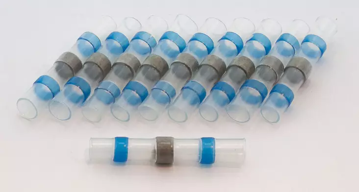 Hyper Skarvhylsor med värmekrympisolering Blå 10st 1.5-2.5mm2 - MC Säkringar - 9-3-3825-3 - 1