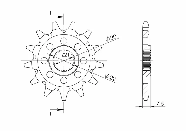 Supersprox / JT Front sprocket 1323.13 SC - Motocross framdrev - 27-1-1323-13 - 1