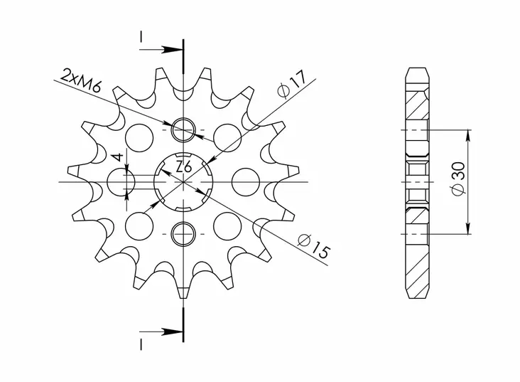Supersprox / JT Front sprocket 274.13 - Motocross framdrev - 27-1-274-13 - 1
