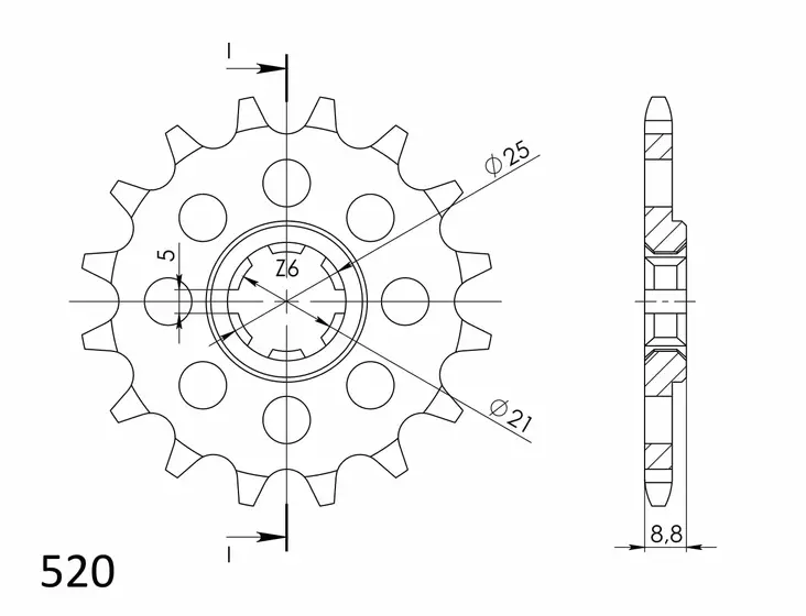 Supersprox / JT Front sprocket 507.13 - MC Framdrev - 27-1-507-13 - 1