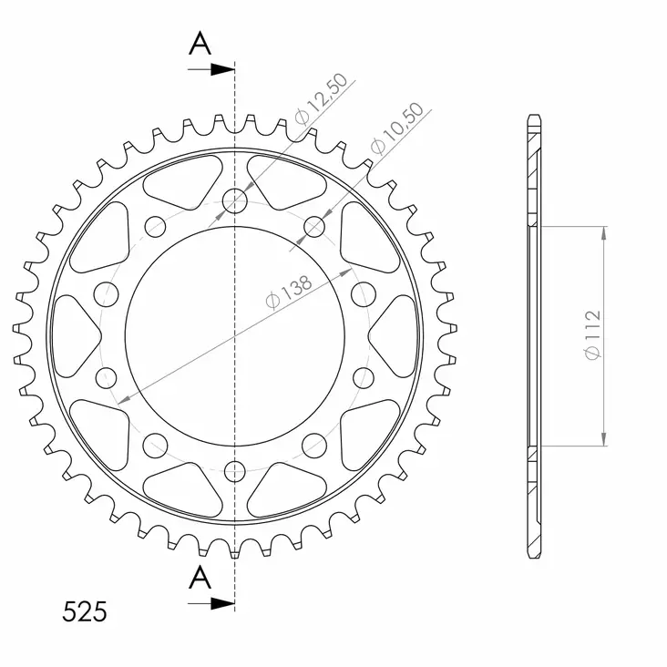 Supersprox / JT Rear sprocket 1304.43 - MC Bakdrev - 27-2-1304-43 - 1