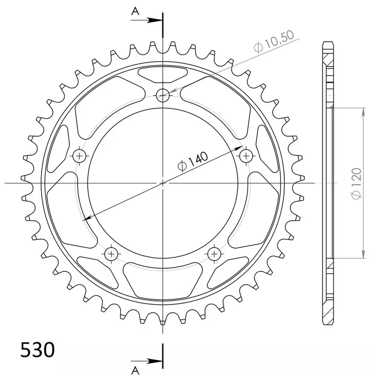 Supersprox / JT Rear sprocket 1800.43 - MC Bakdrev - 27-2-1800-43 - 1