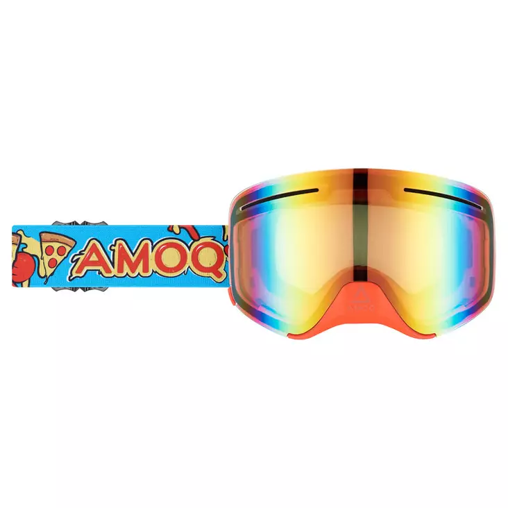 AMOQ Vision Vent+ Magnetic skoterglasögon, Pizza - röd spegel - Skoterglasögon - 645-23130303 - 1