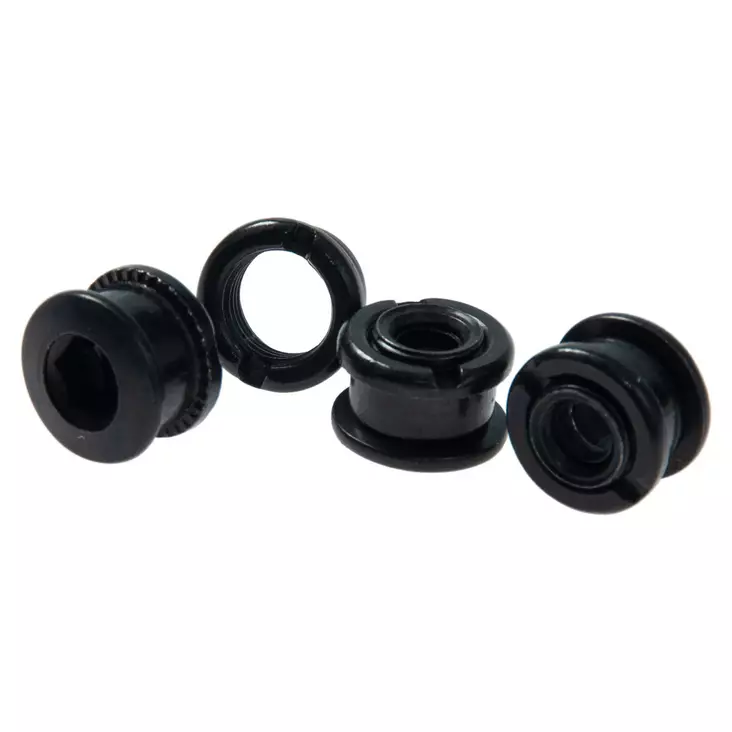 Ketjurattaan kiinnityspultit M-Wave, M8.5x8.5mm, alumiini/4 kpl, musta - Övriga pedalvevs- och vevpartidelar - 60323 - 3
