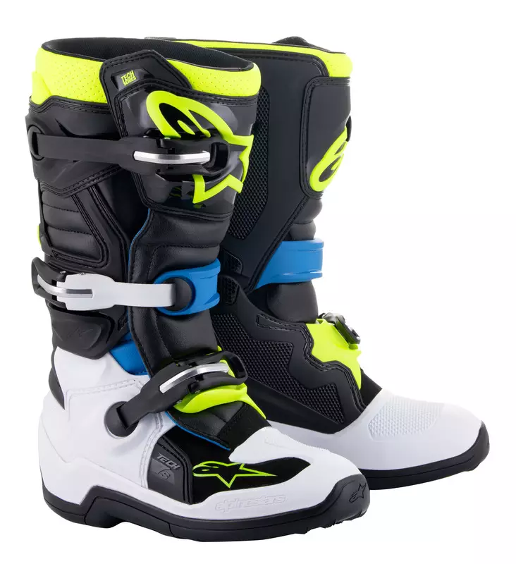 Barn MC-Stövlar Alpinestars Tech 7s, svart/blå/gul fluo - Barn crosstövlar - D438443 - 1