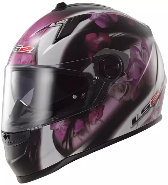 LS2 hjälm FF322 CHIC BLACK pink - MC integralhjälmar - 636-5021-3 - 1