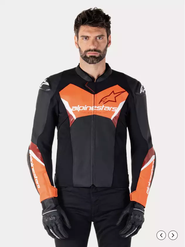 Herr MC-skinnjacka Alpinestars Faster v3, svart/röd - MC skinnjackor - D496893 - 1
