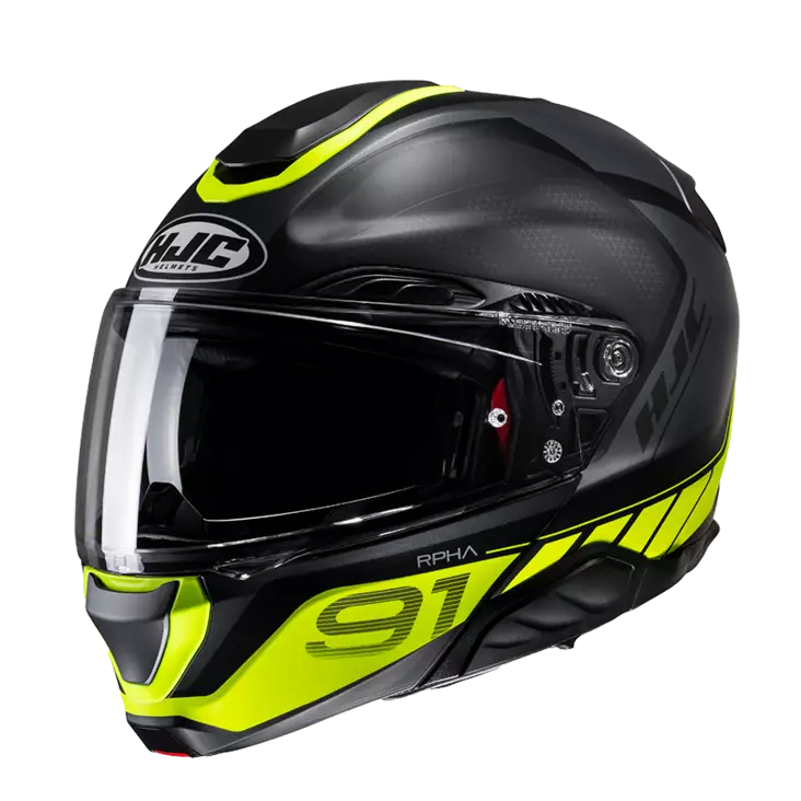 Motorcykelhjälm HJC RPHA 91 Rafino, svart/fluo gul MC3HSF - MC öppningsbara och öppna hjälmar - 630-23043 - 1