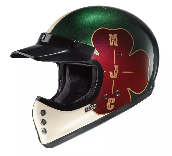 Motorcykelhjälm HJC V60 Ofera MC4, grön/vit - MC integralhjälmar - 630-22083 - 1