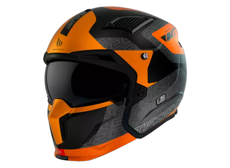 MT Streetfighter SV S hjÃ¤lm, Totem B4 matt grÃ¥/orange - MC öppningsbara och öppna hjälmar - 1327995143 - 1