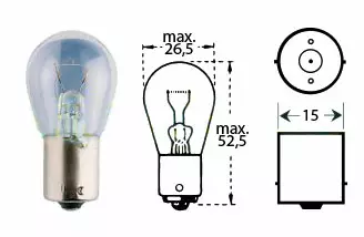Glödlampa 6v 21w Ba 15s - MC Glödlampor - 12-71613 - 1