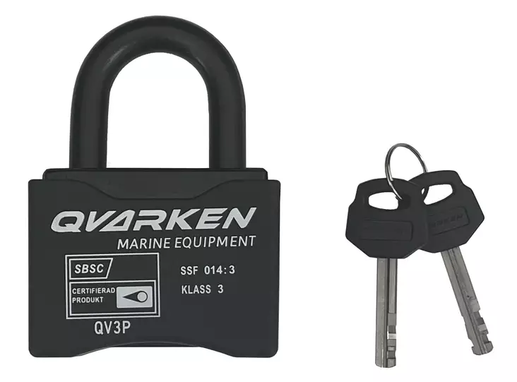 Qvarken Klass 3 Hänglås, 2 nycklar - Trailertillbehör - 490-1-0003 - 1