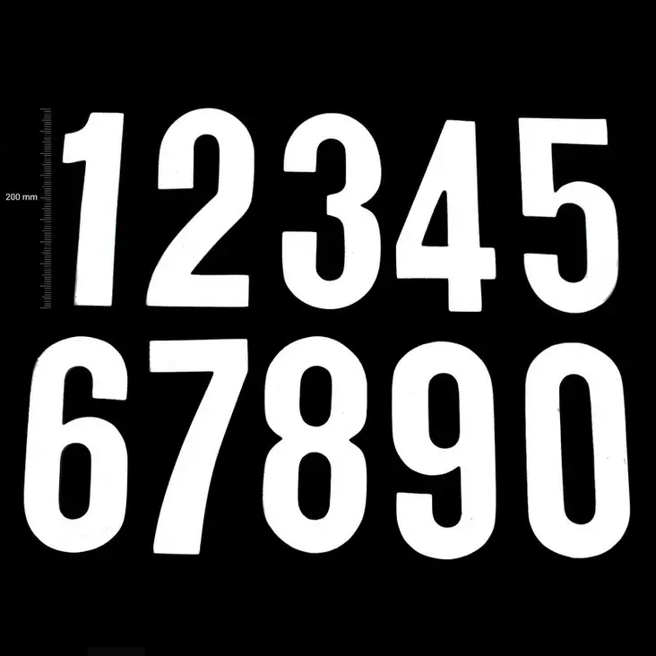 TMV Siffror 200mm White '3' (20pcs) - Motocross nummerplåt - 391-020113 - 1