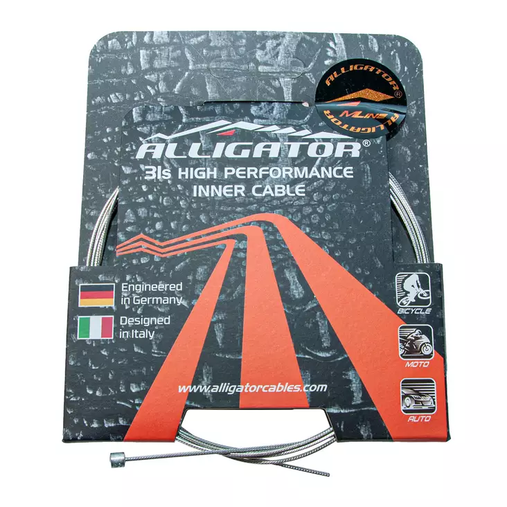 Växelwire ALLIGATOR slick rostfri/slipad/försträckt 1,1x2000mm - Växelvajrar - 63103 - 1