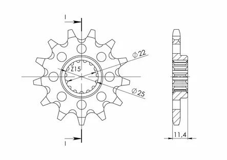 Supersprox / JT Front sprocket 1902.14 - Motocross framdrev - 27-1-1902-14 - 1
