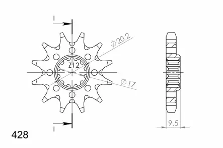 Supersprox / JT Front sprocket 1907.14 - Motocross framdrev - 27-1-1907-14 - 1