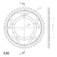 Supersprox / JT Rear sprocket 302.44 - MC Bakdrev - 27-2-302-44 - 1