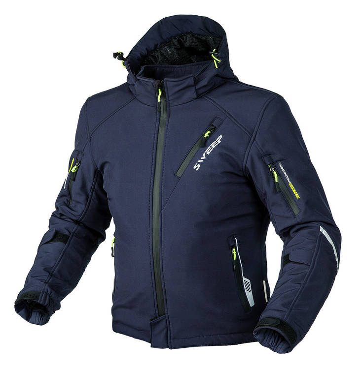 MC-jacka Sweep Breakout, vattentät softshell, blå - MC jackor - TJBRO-04 - 2