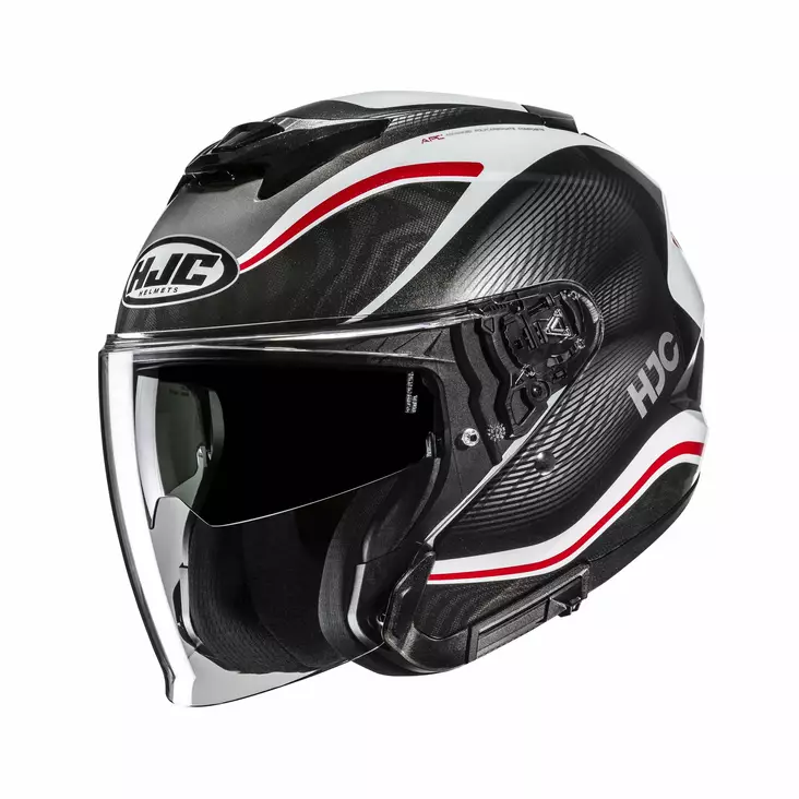 MC-hjälm HJC i31 Depe Svart/Vit/Röd - MC öppningsbara och öppna hjälmar - 630-26054 - 1