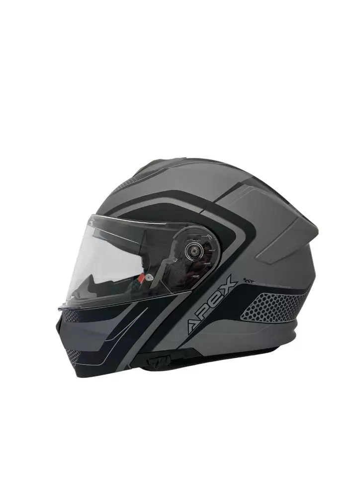 MC-hjälm APEX MI100 Porto, svart/grå - MC öppningsbara och öppna hjälmar - 700-25254 - 1