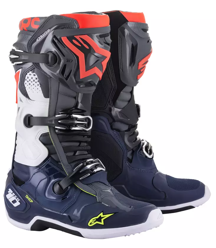 Alpinestars crosstövel Tech 10 grå/blå/röd - Crosstövlar - D372354 - 1