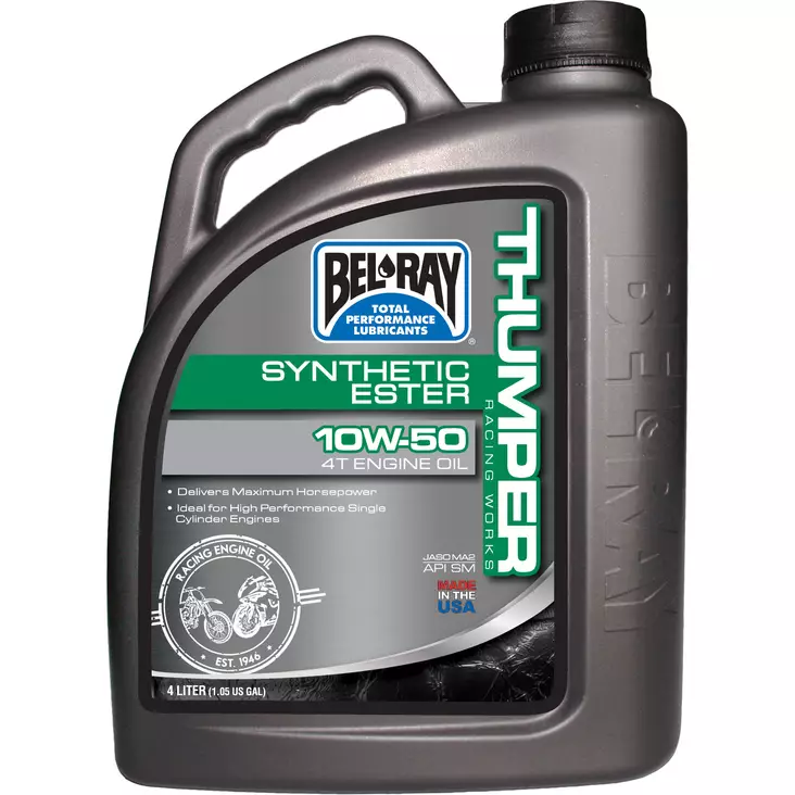 Bel-Ray Thumper® Racing Works 10W-50 Synthetic Ester 4T Engine Oil 4L - 4-T Motoroljor - 55-925-004 - 1