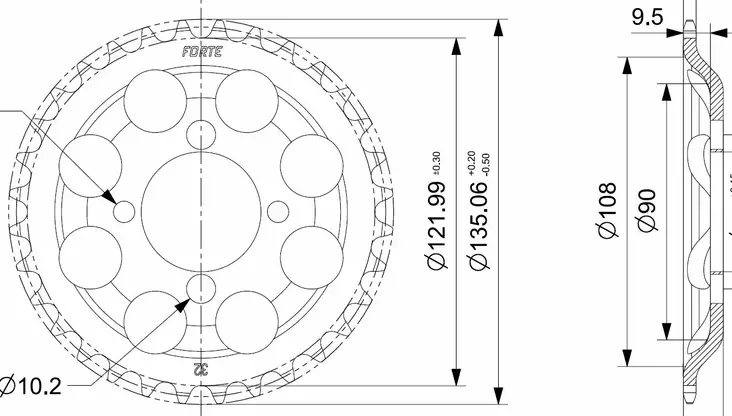 Forte Bakdrev, 35 tänder (415), Solifer SM 71-80 - Maillard - Bakhjul - 27-70414 - 1
